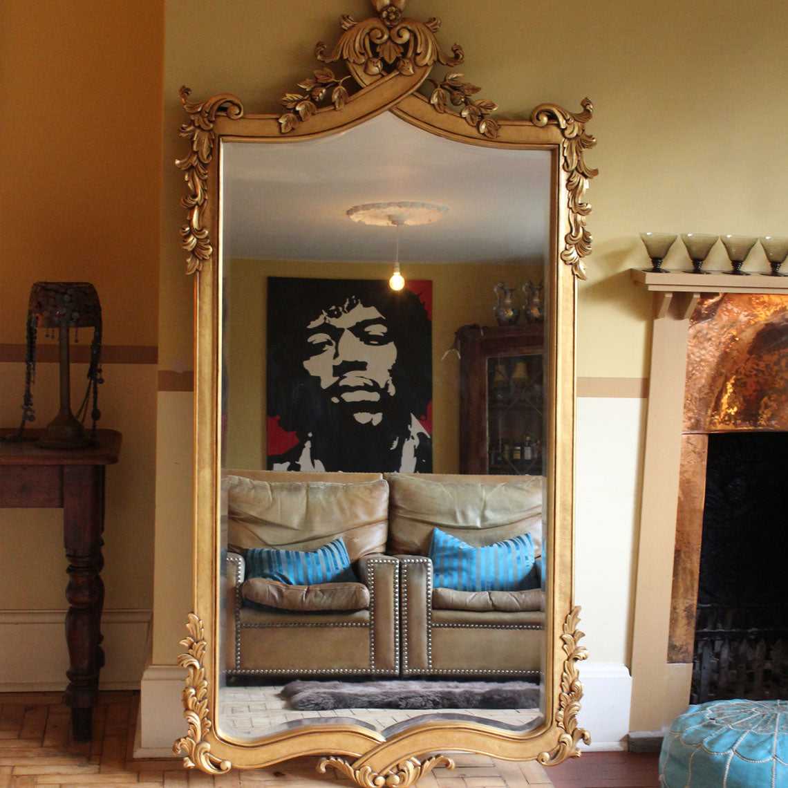 gold tall mirror