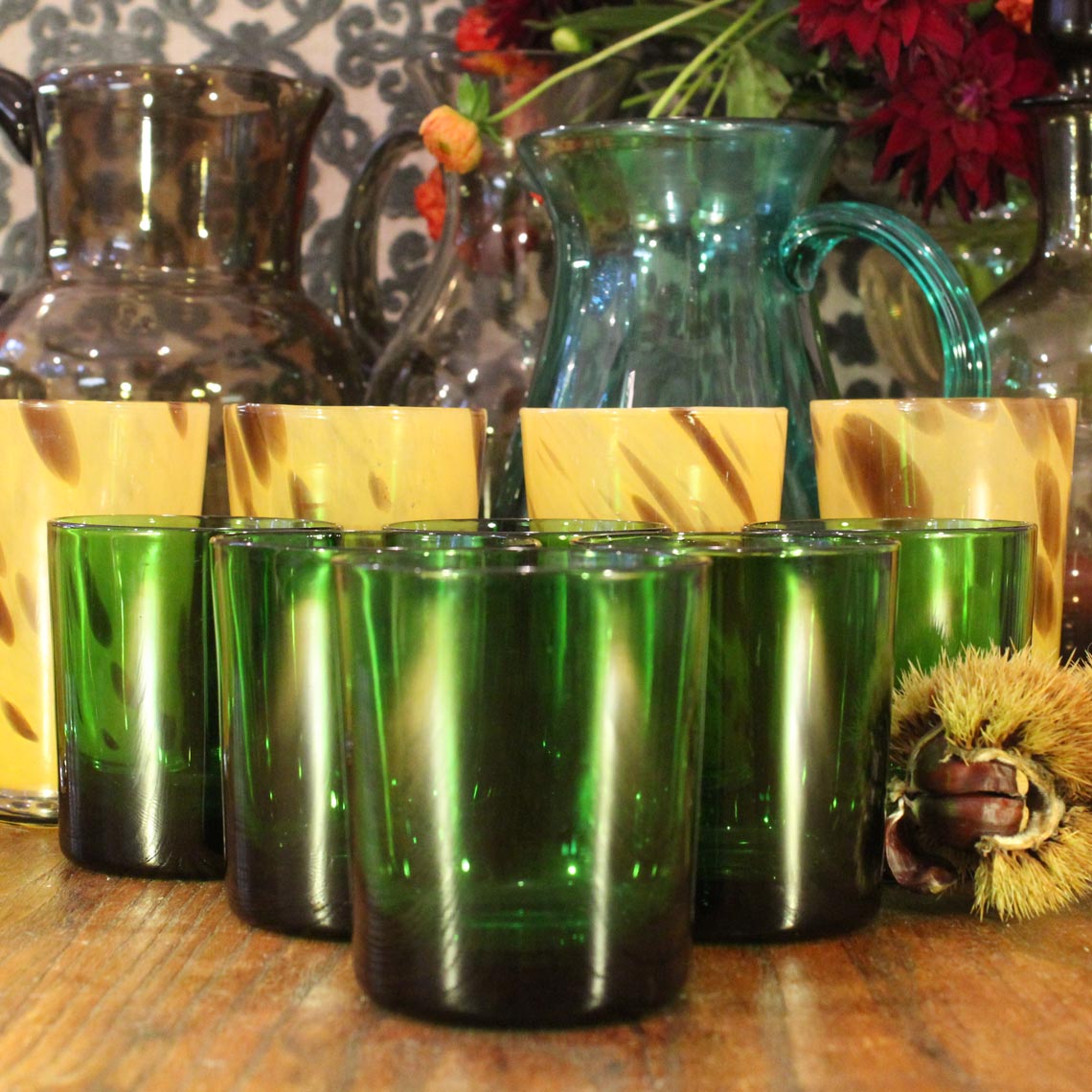 Emerald Glass Tumblers