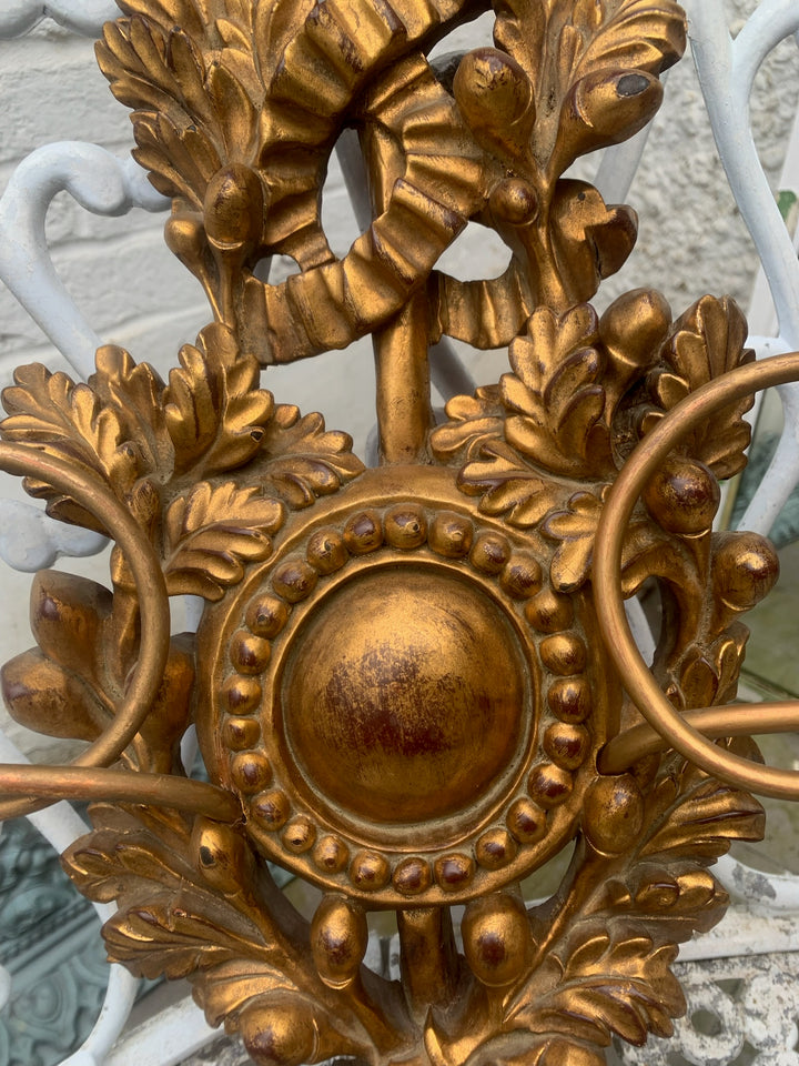 Vintage Gilded French Pair of Candelabra
