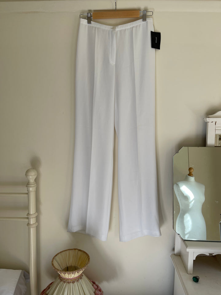 Vintage White Straight Leg Trousers by Basler Selection