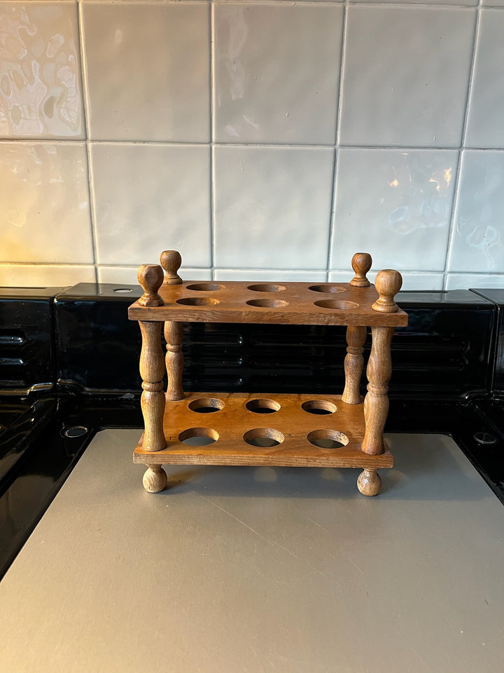 VINTAGE WOODEN EGG RACK