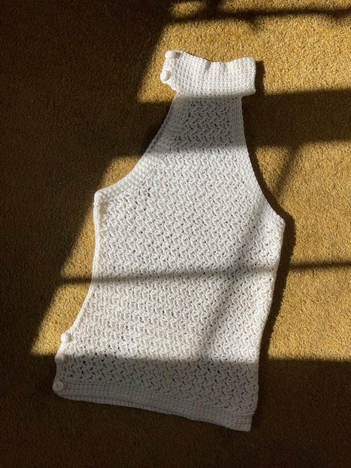 Vintage White Crochet Halter Neck Top