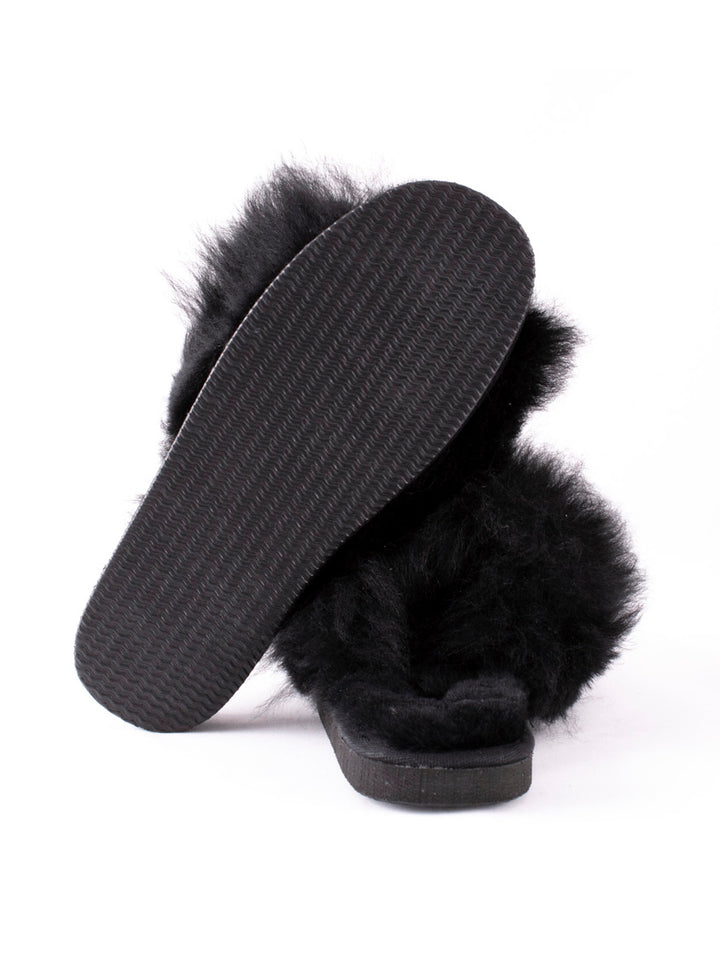 Tessan Sheepskin Slipper - Black