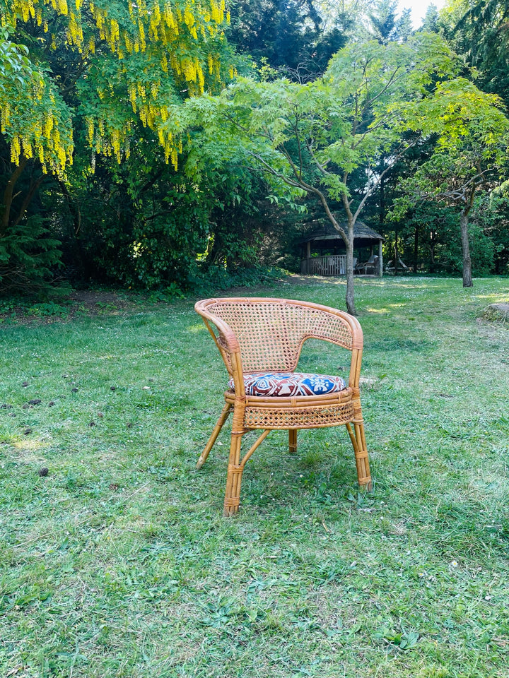 1960s Bamboo &amp; Cane Sofa and Two Chairs Set