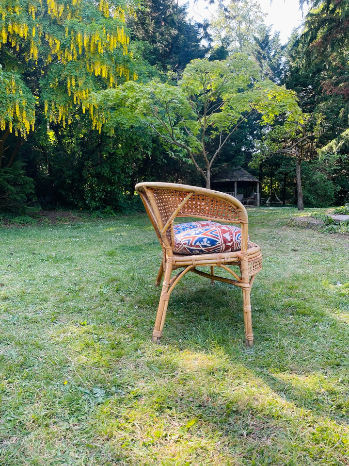 1960s Bamboo &amp; Cane Sofa and Two Chairs Set