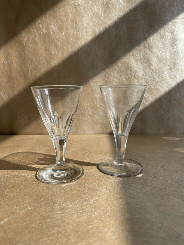 19th Century Slice Cut Crystal Cordial Glasses