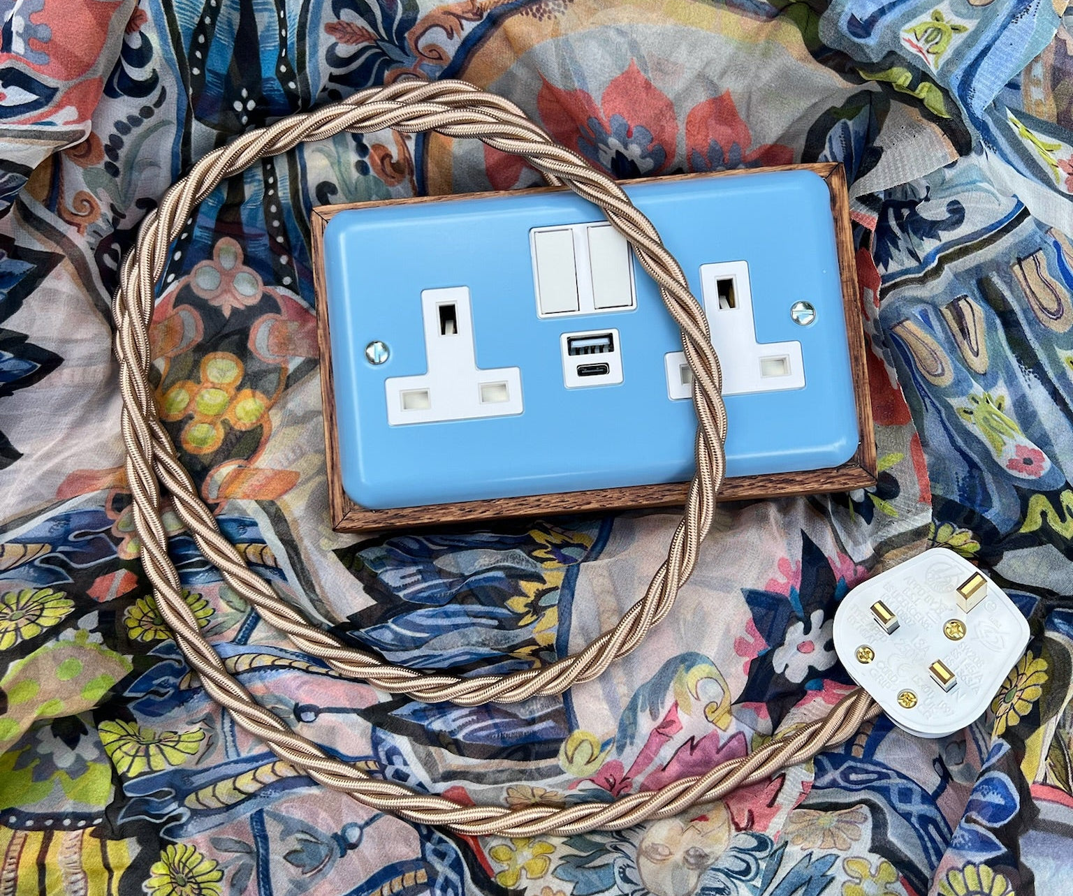 Wooden Butterfly Pea Mochi USB
