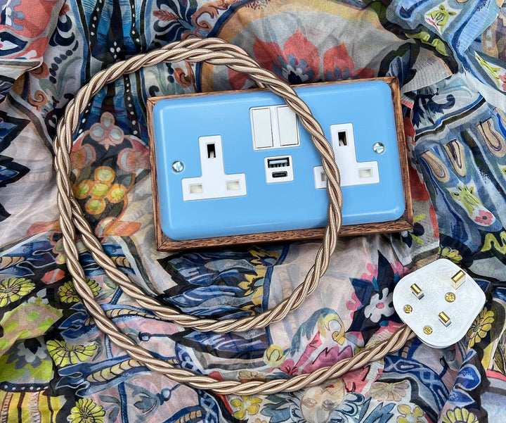 Wooden Butterfly Pea Mochi USB