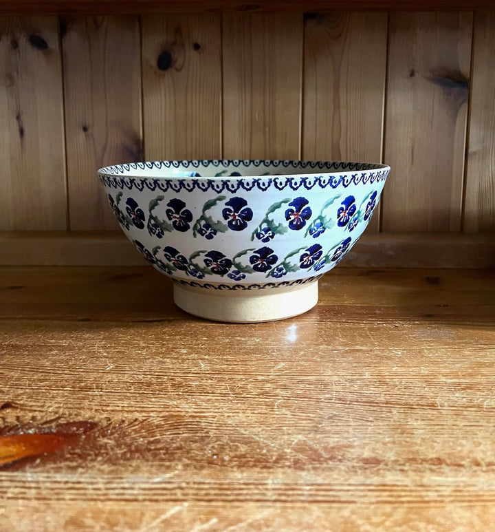 Rare Nicholas Mosse Irish Pottery Large Pansy Bowl