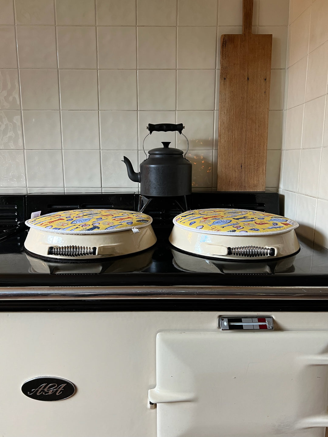 Yellow Fish Aga Covers