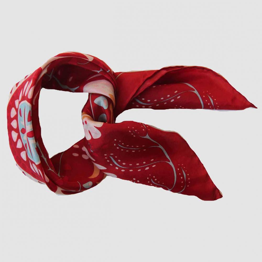 Mini Marushka Silk Scarf Red