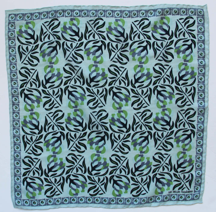 Mini Bergamote Silk Scarf - Green