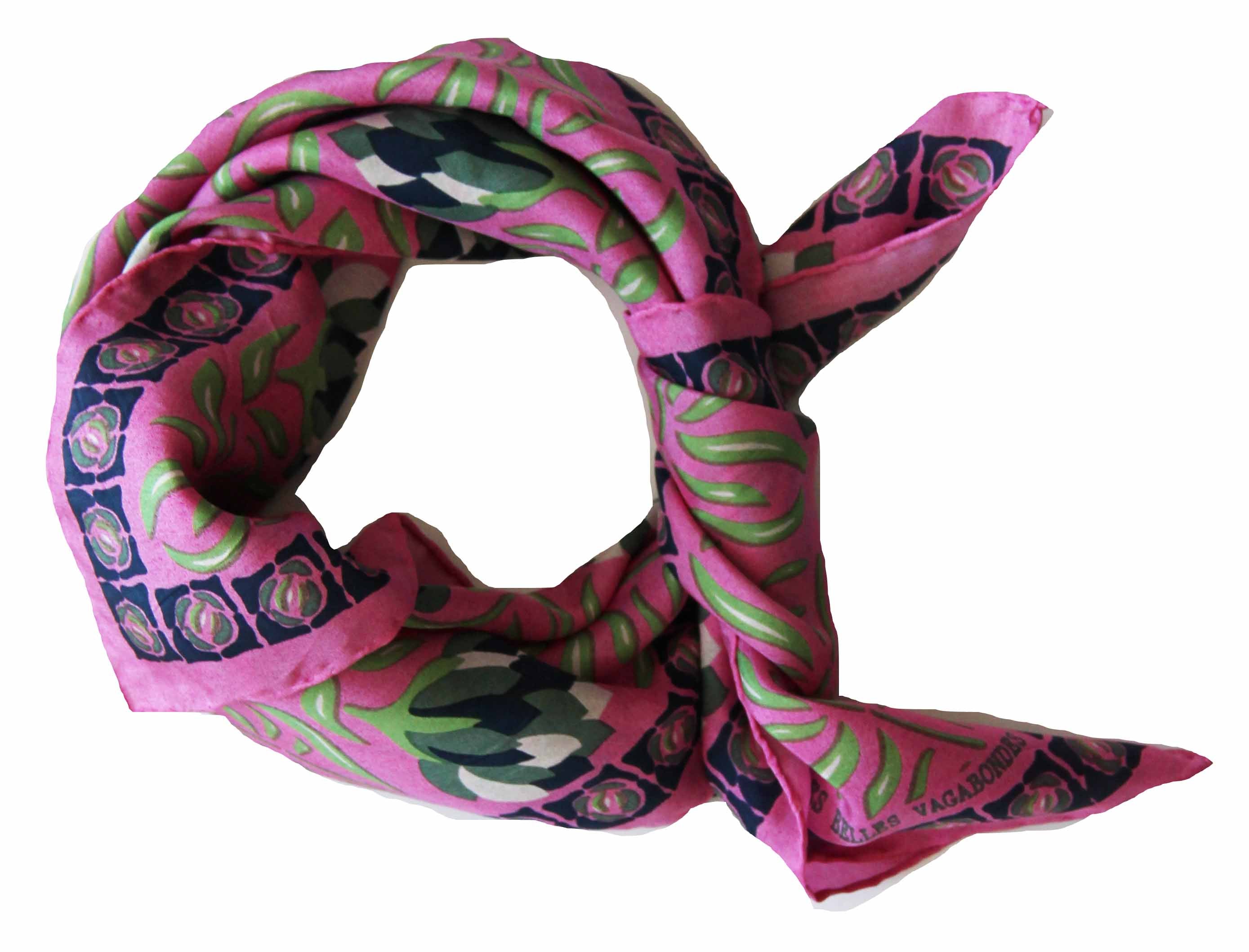 Mini Bergamote Silk Scarf - Fuchsia