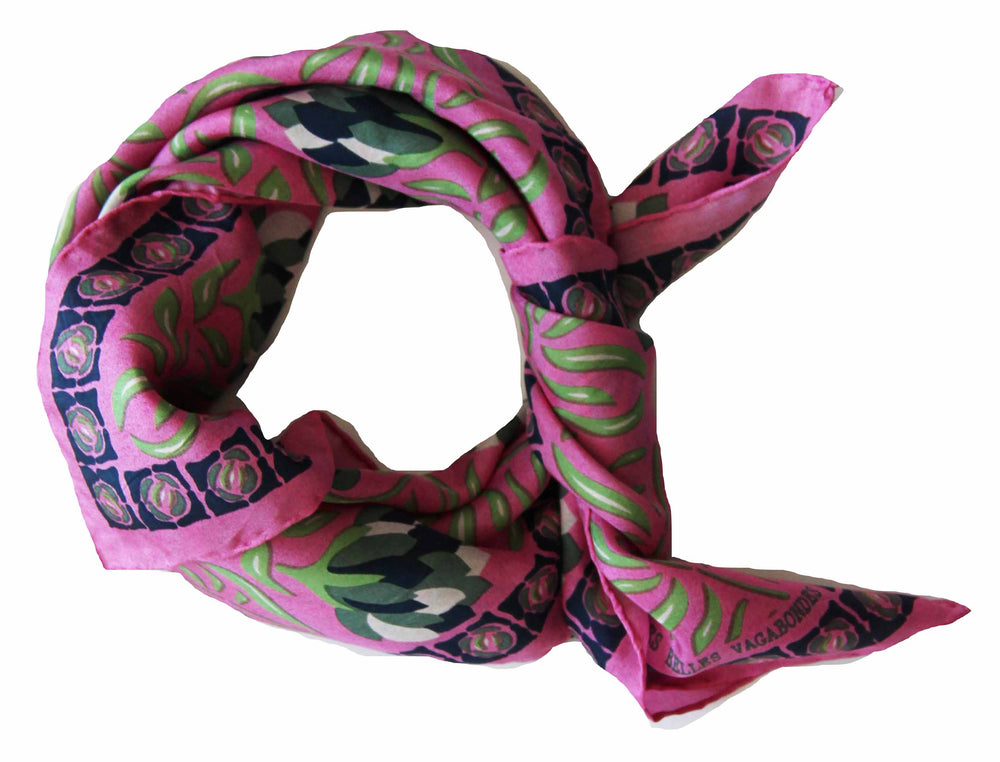 Mini Bergamote Silk Scarf - Fuchsia