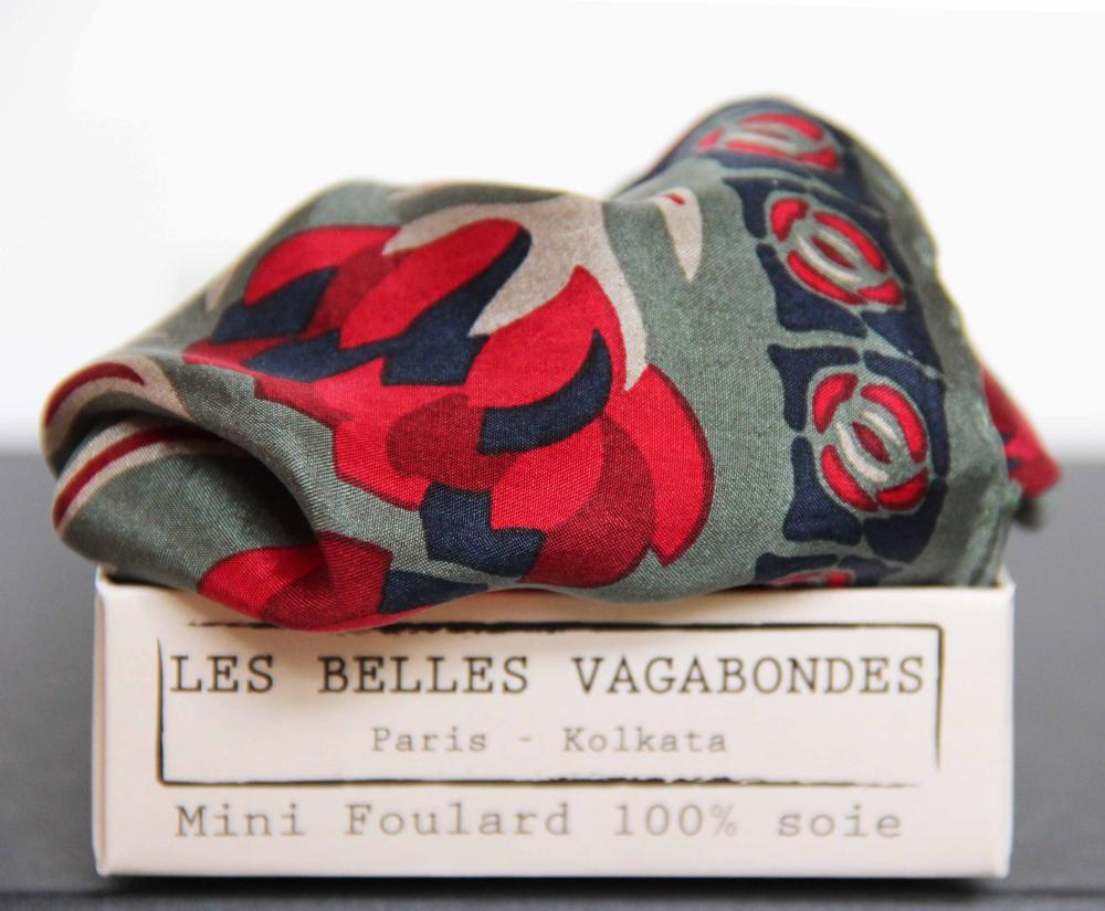 Mini Bergamote Silk Scarf - Red