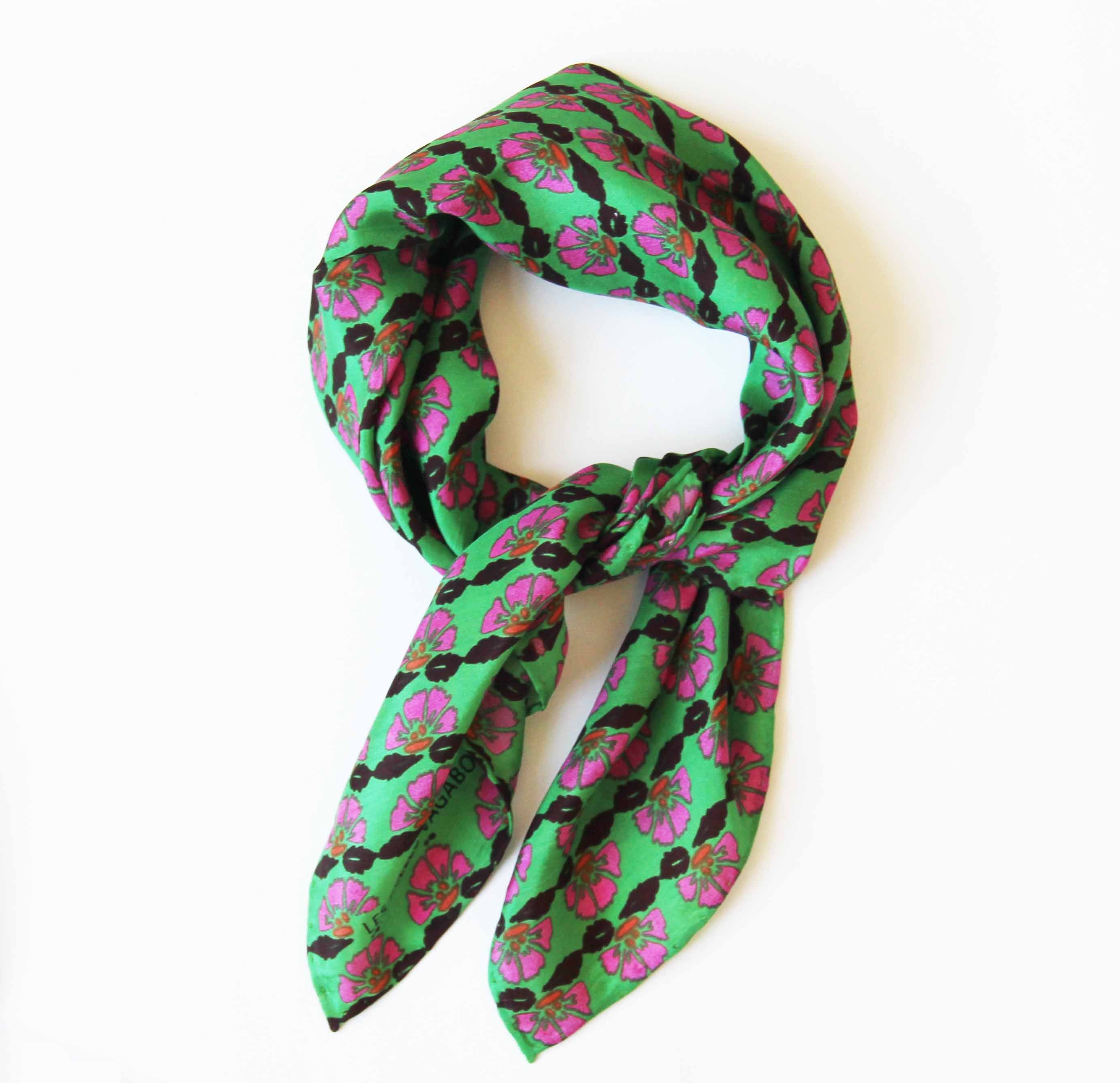 Mini Bagatelle Silk Scarf - Green