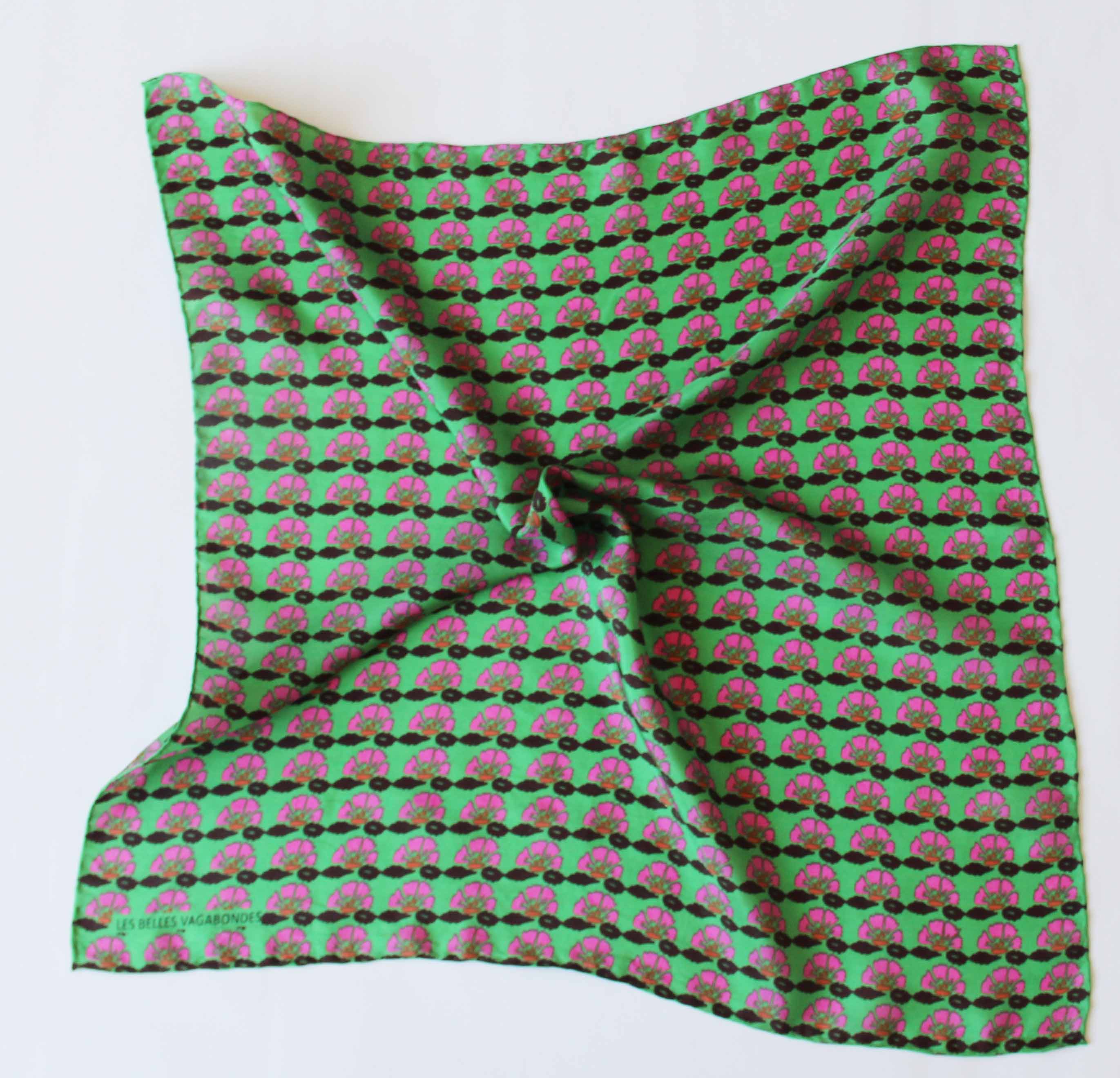 Mini Bagatelle Silk Scarf - Green