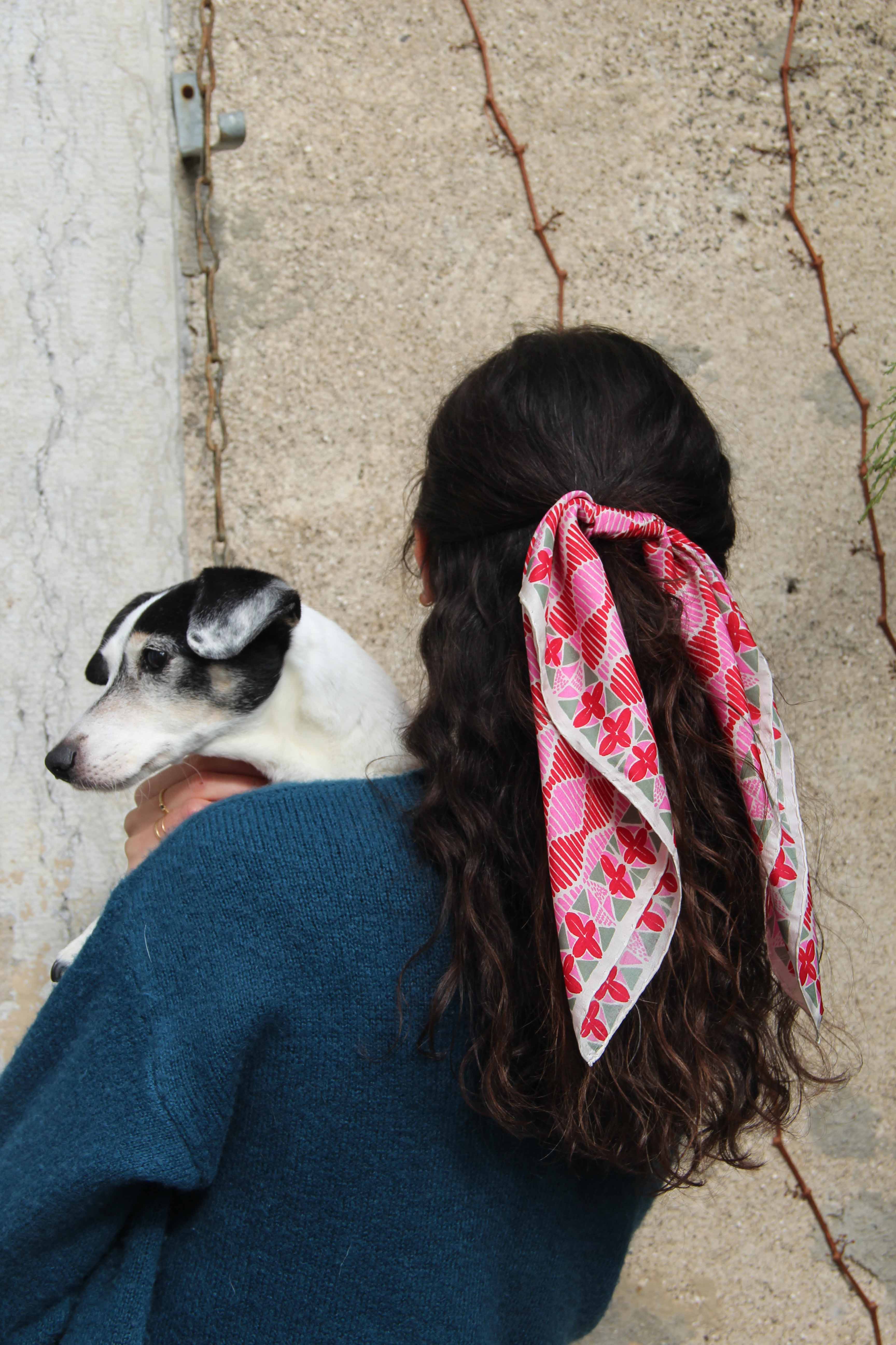 Mini Mopti Silk Scarf - Red