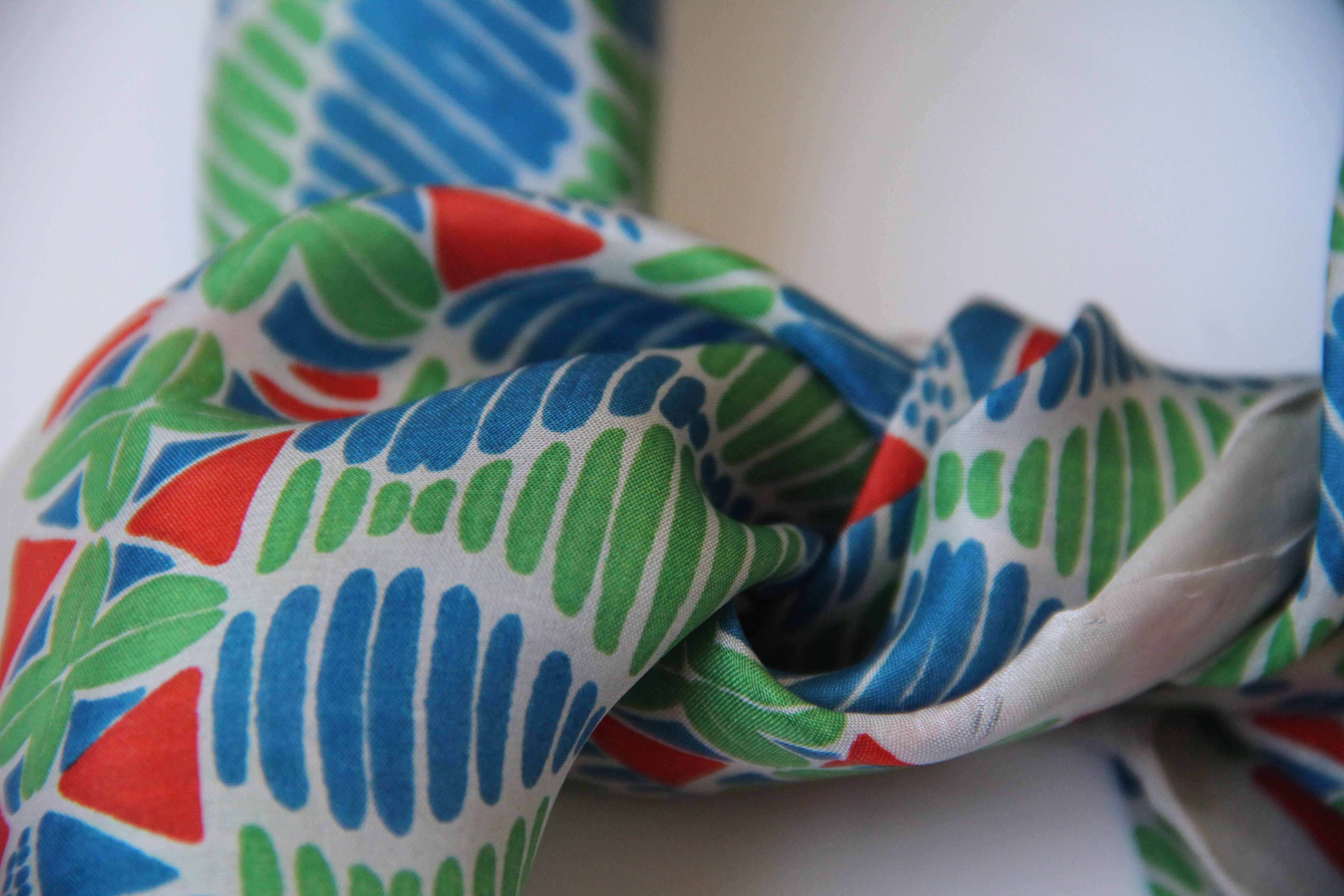 Mini Mopti Silk Scarf - Green