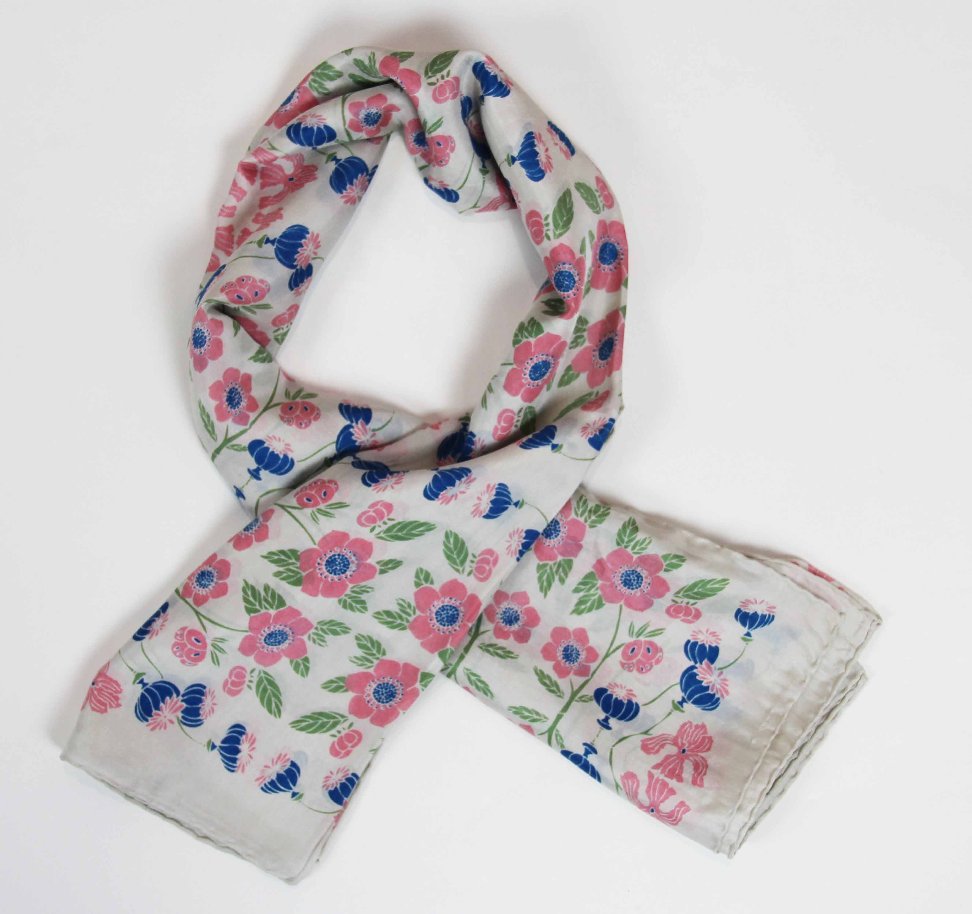 Pastel Flora Silk Square Scarf