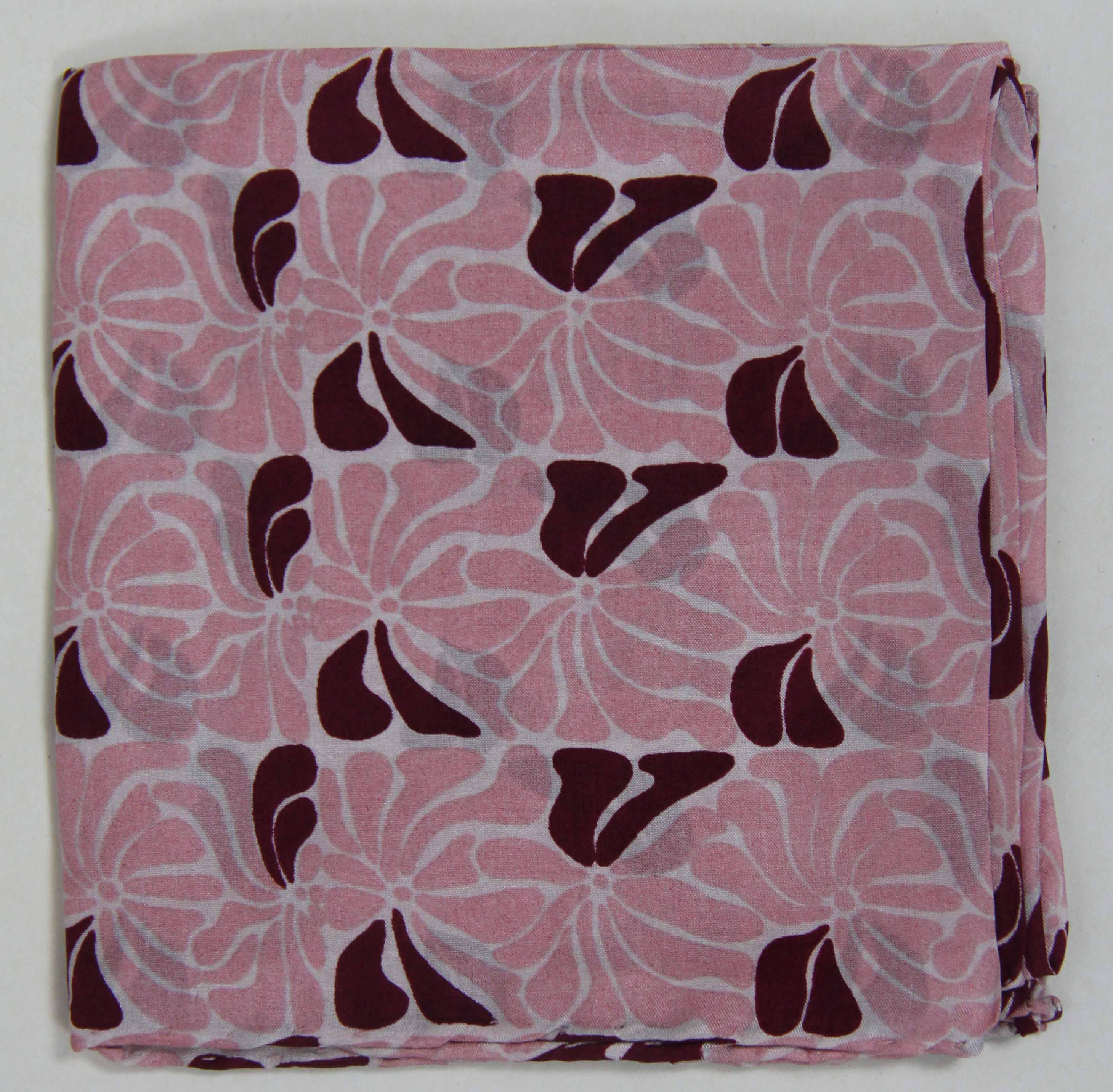 Mini Plumeria Rose Silk Scarf - Pink