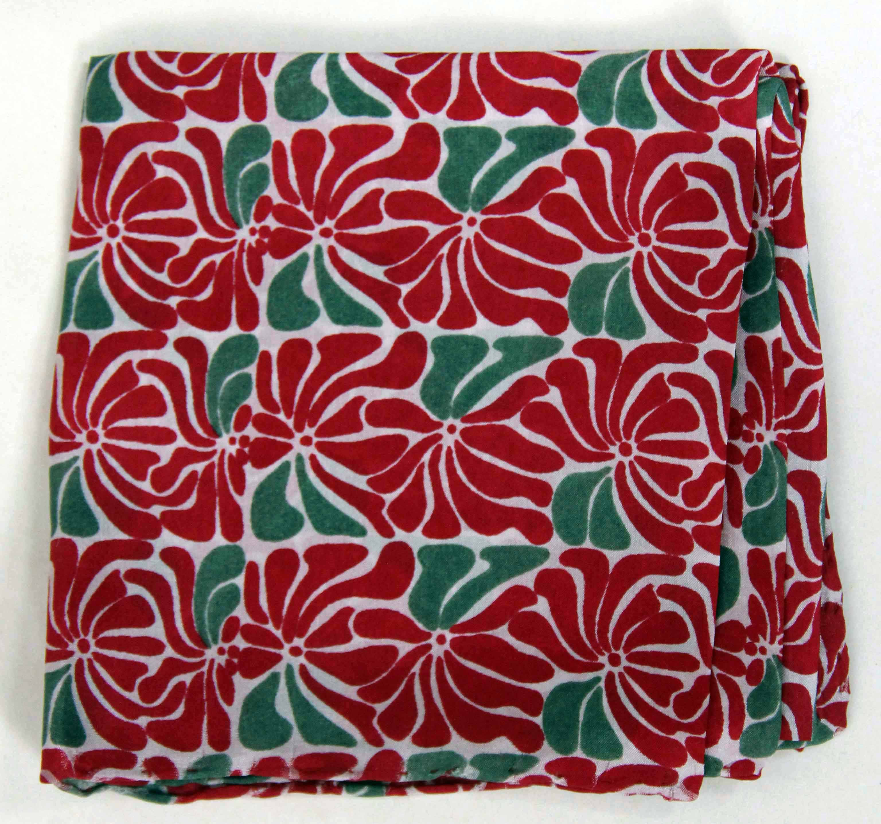 Mini Plumeria Silk Scarf - Red