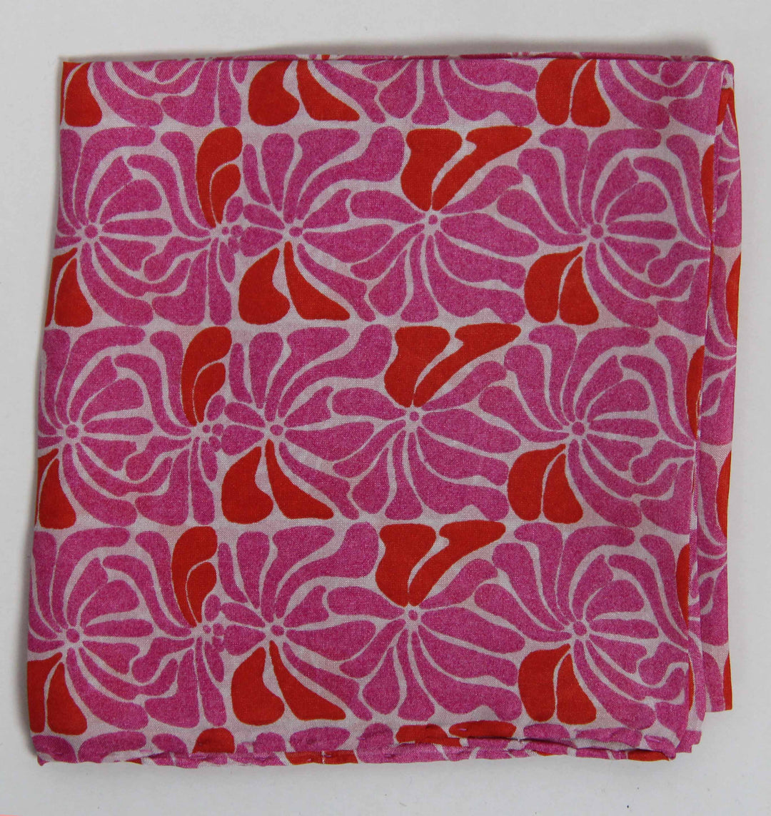 Mini Plumeria Silk Scarf - Fuchsia