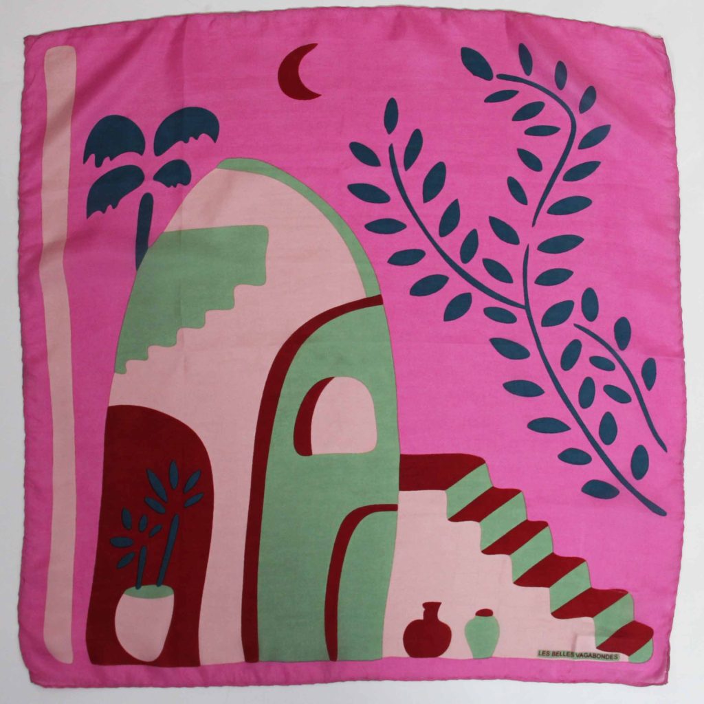 Mini Kasbah Silk Scarf - Fuchsia