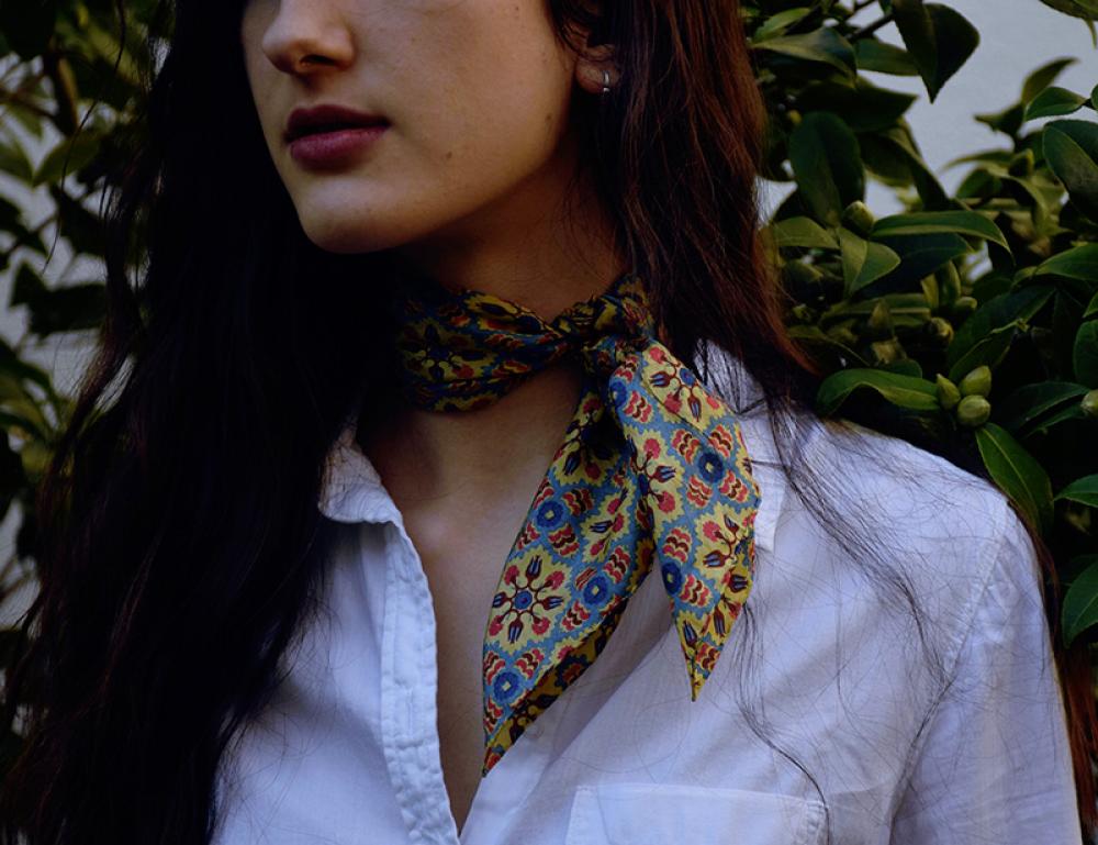 Mini Marrakech Silk Scarf - Yellow