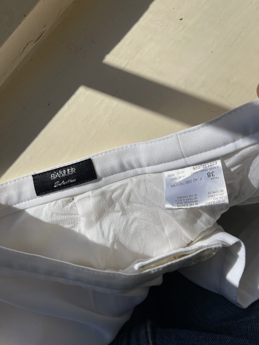 Vintage White Straight Leg Trousers by Basler Selection