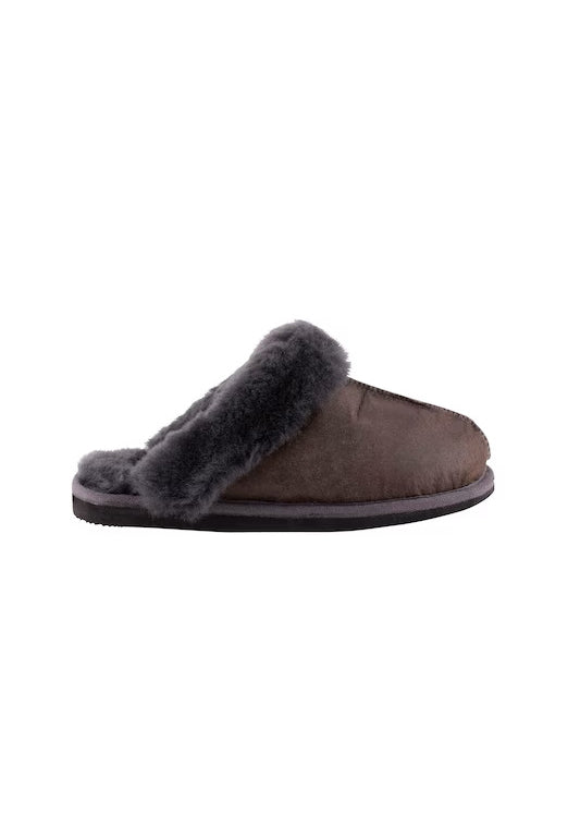 Jessica Sheepskin Slip On Slippers - Antique Asphalt