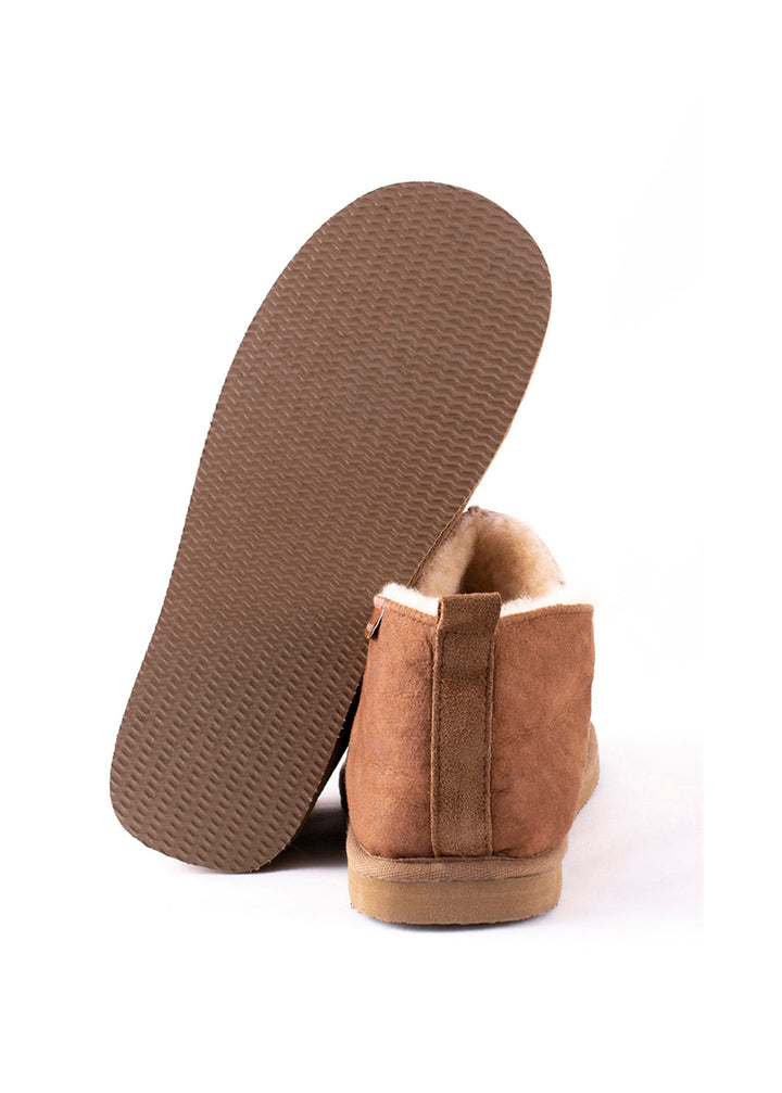 Anton Mens Sheepskin Boot Slippers - Antique Cognac