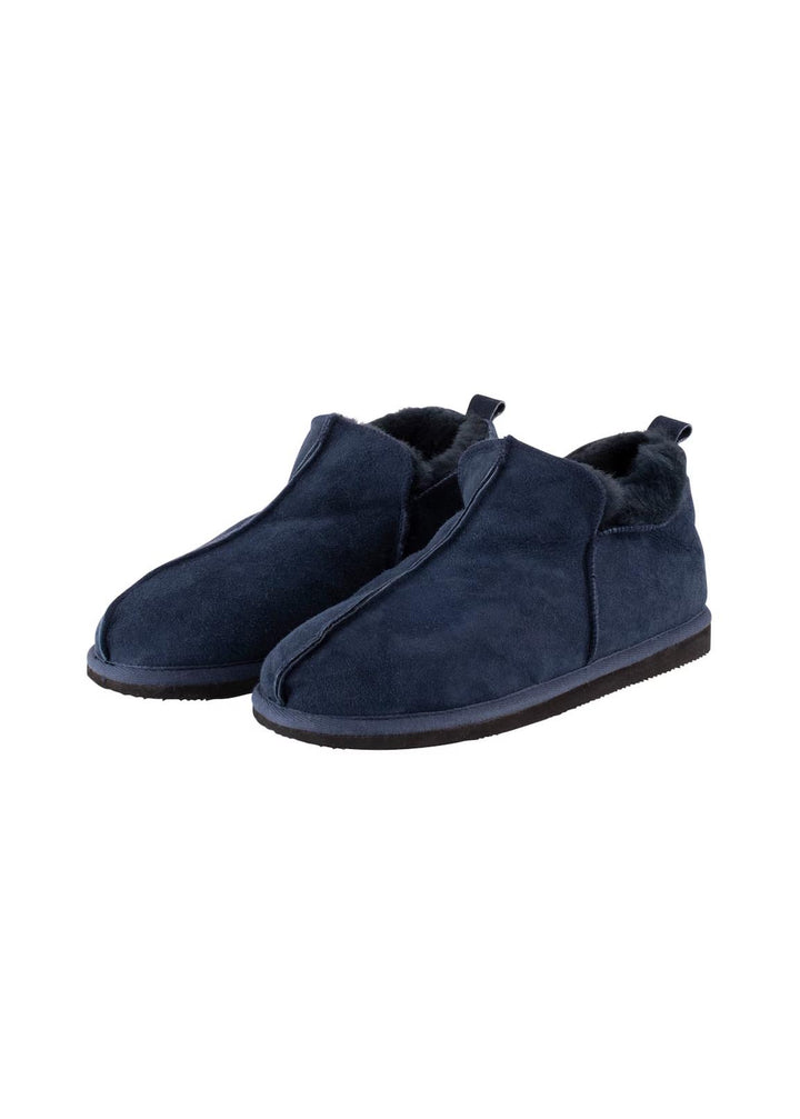 Anton Mens Sheepskin Boot Slippers - Dark Navy