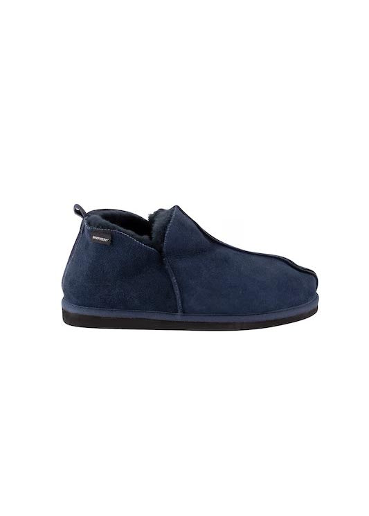 Anton Mens Sheepskin Boot Slippers - Dark Navy