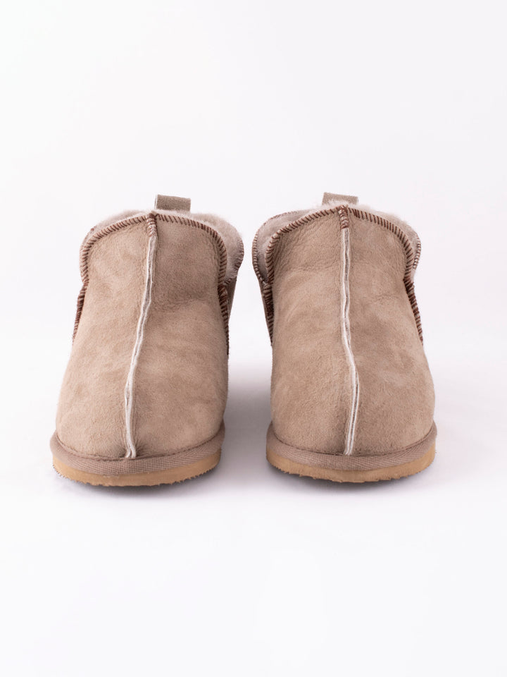 Annie Sheepskin Booties Slippers - Stone