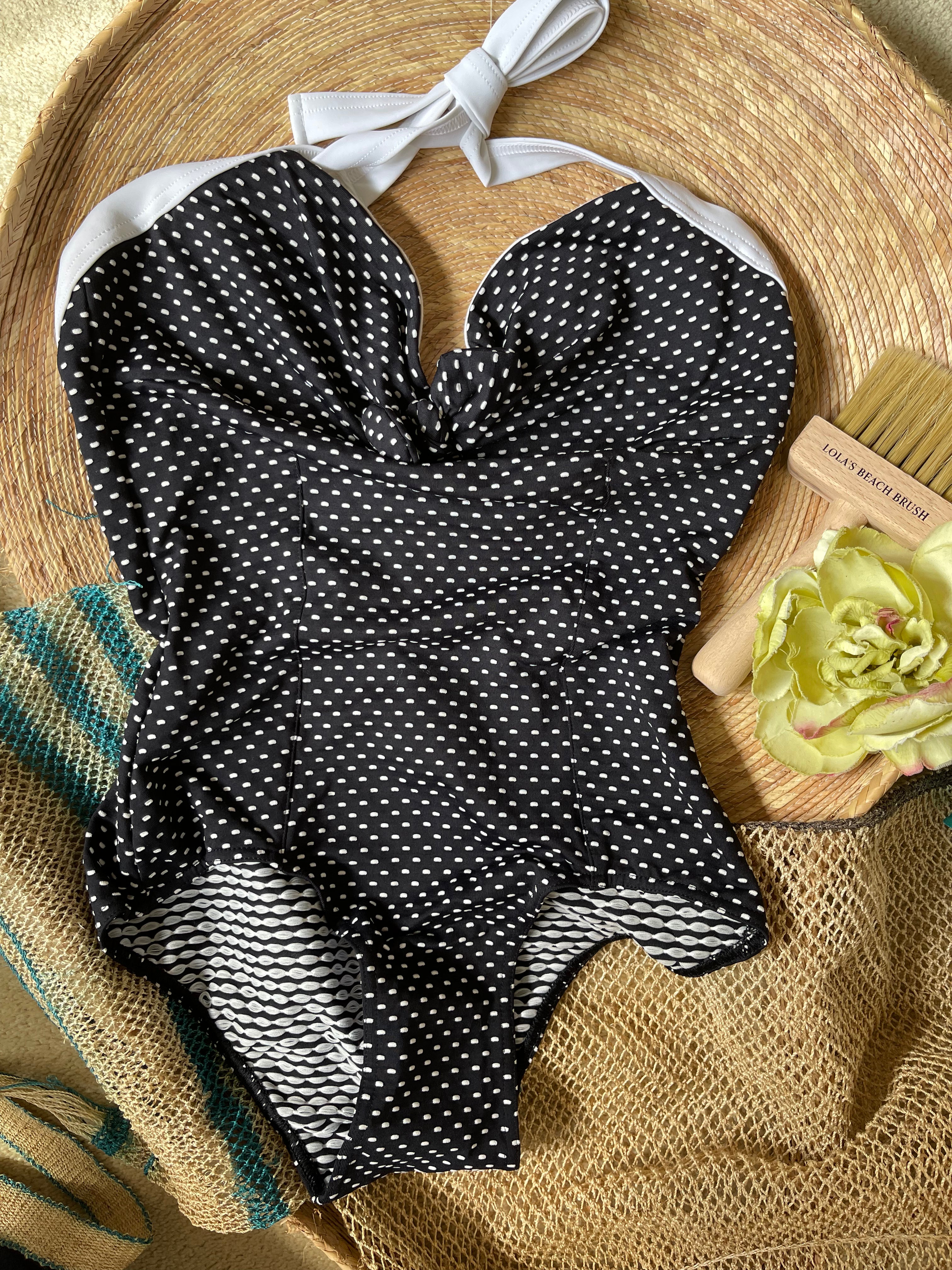 Pistol Panties Black Polkadot Swimsuit