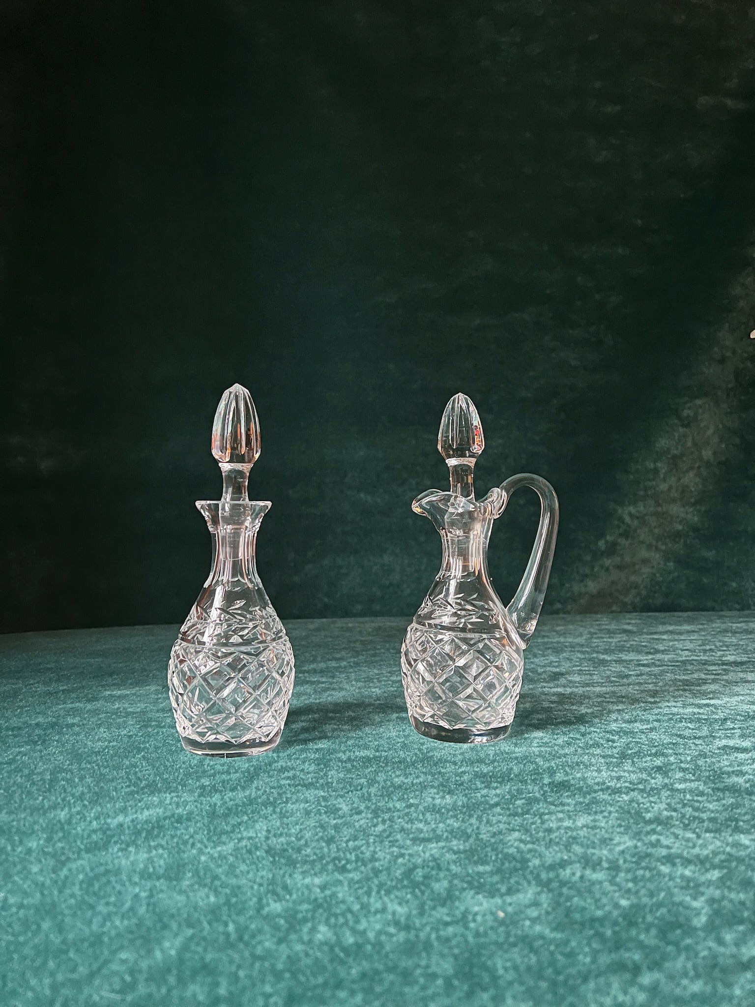 Vintage Waterford Crystal Cruet Oil & Vinegar Set