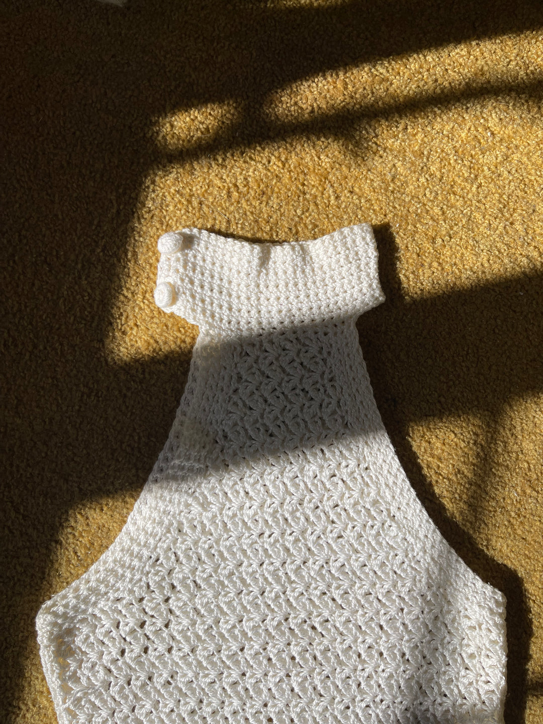 Vintage White Crochet Halter Neck Top