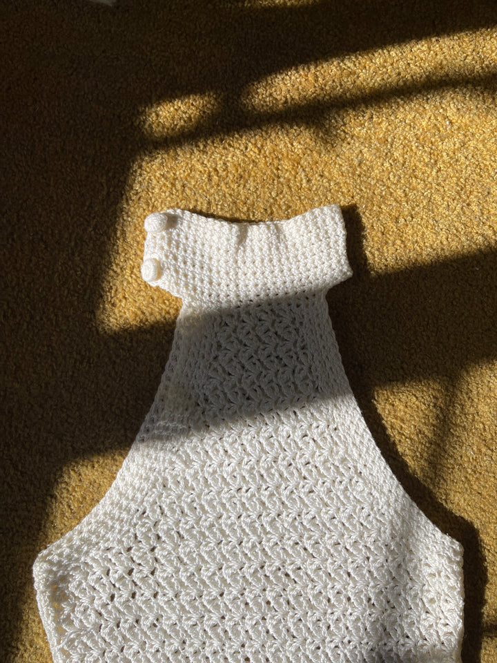 Vintage White Crochet Halter Neck Top