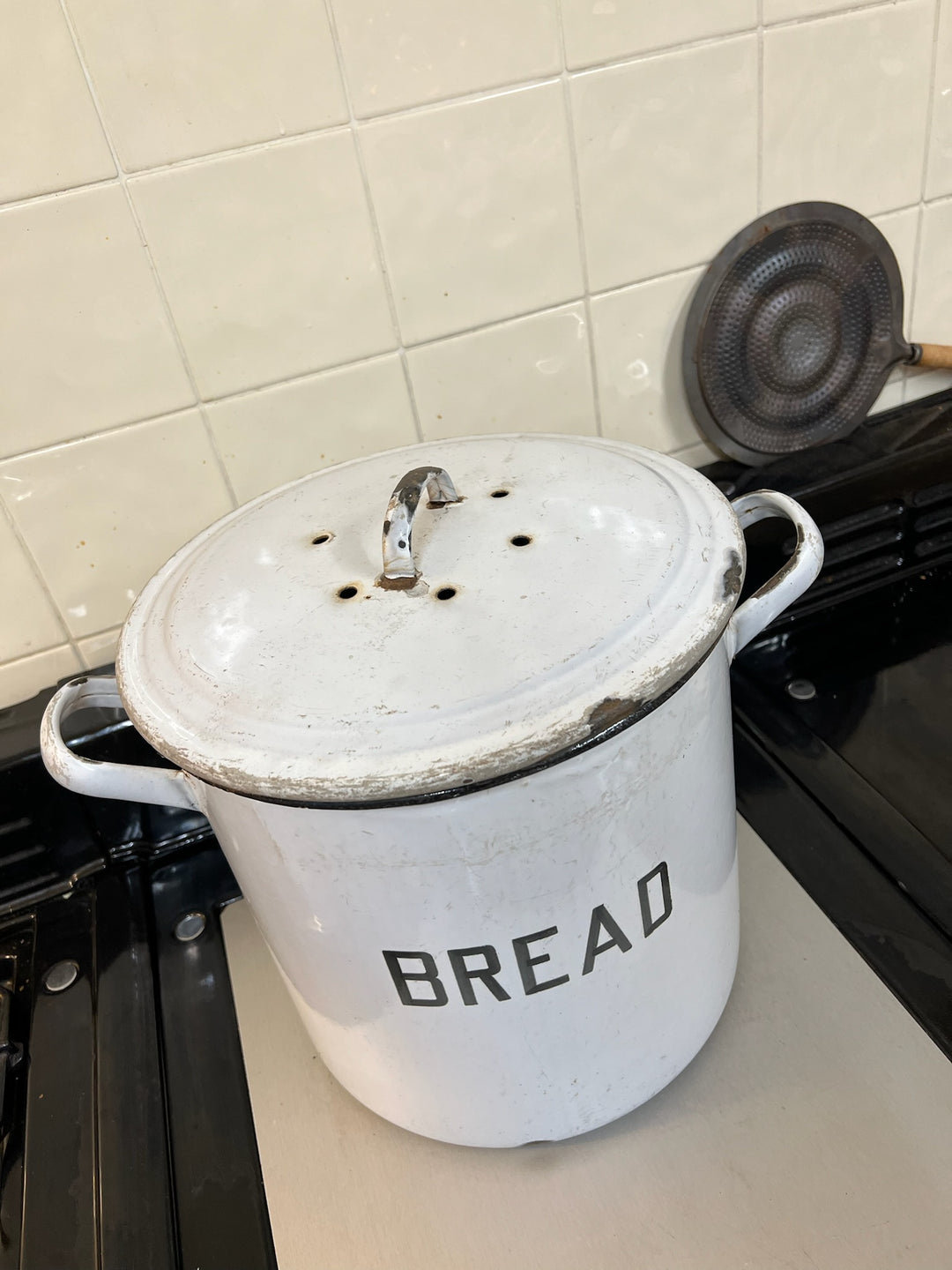 Vintage Enamel Bread Bin