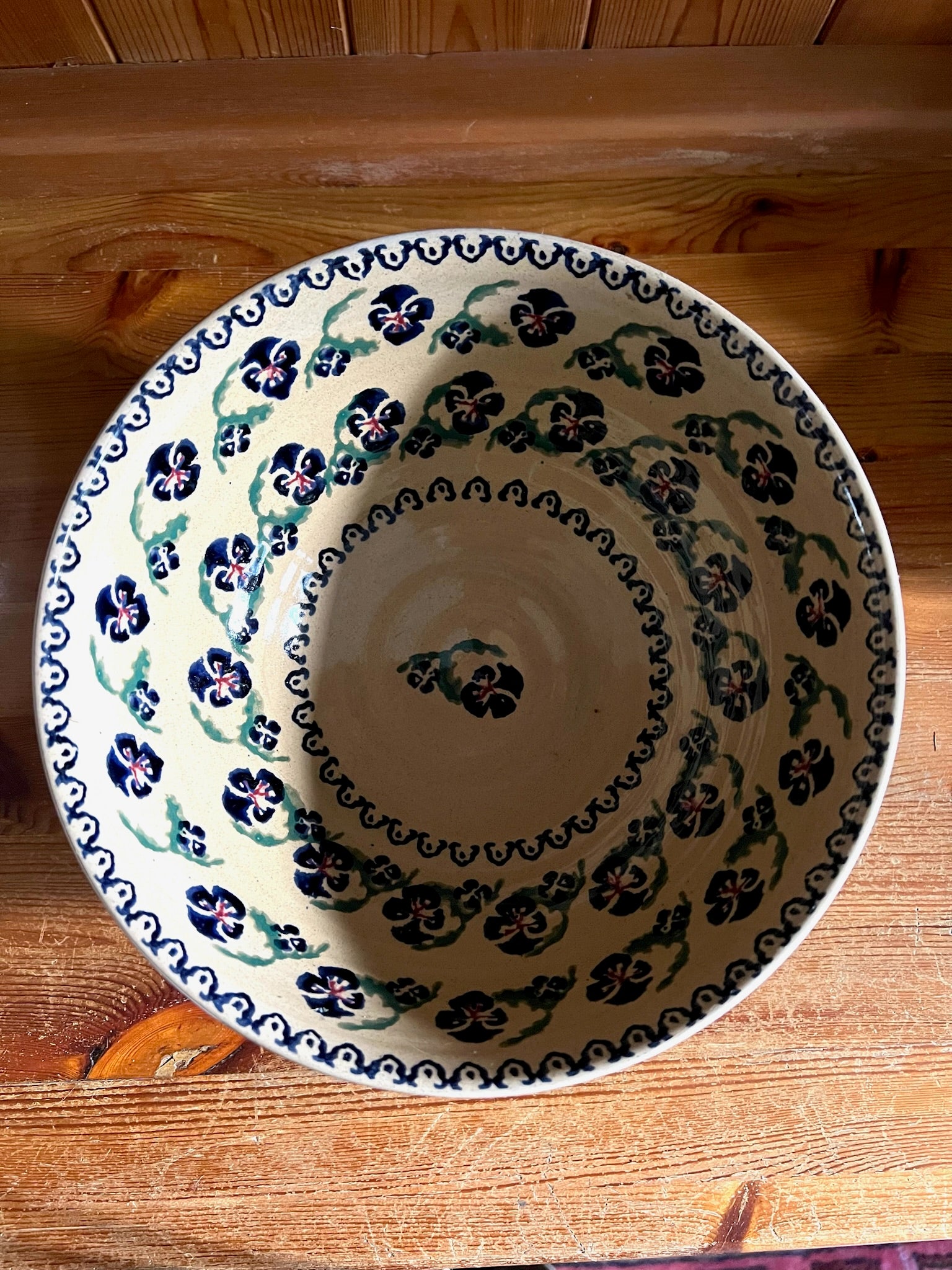 Rare Nicholas Mosse Irish Pottery Large Pansy Bowl