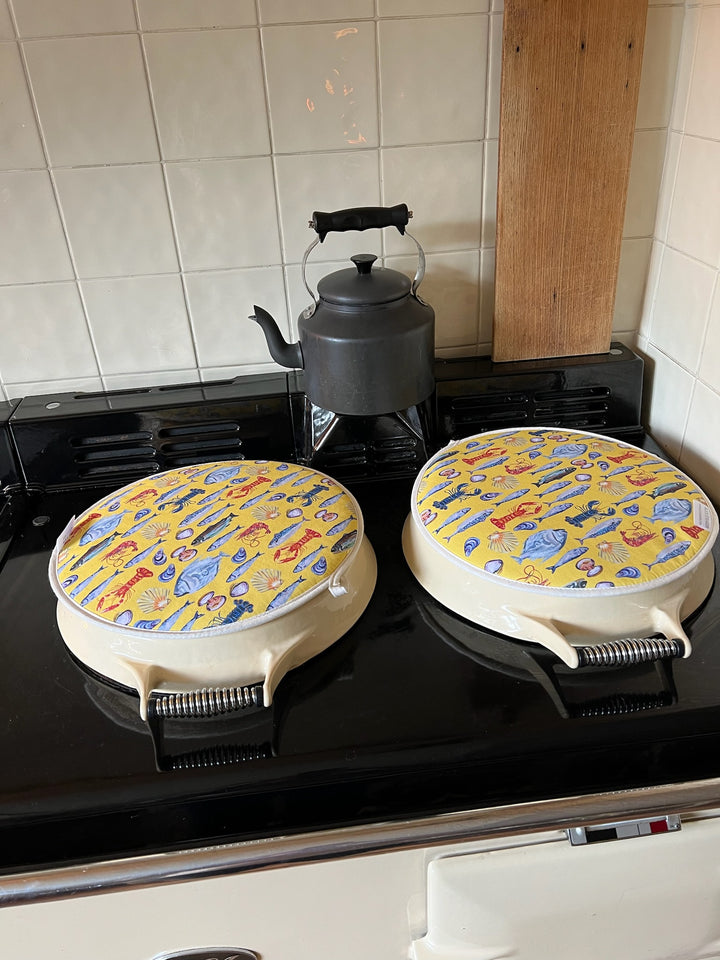 Yellow Fish Aga Covers