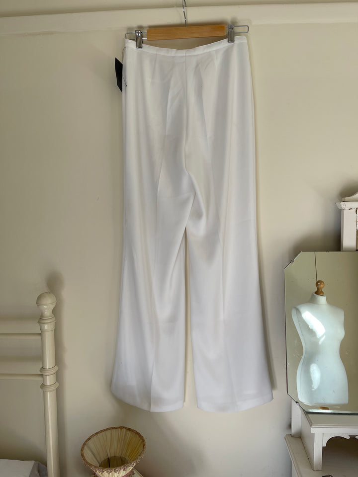 Vintage White Straight Leg Trousers by Basler Selection