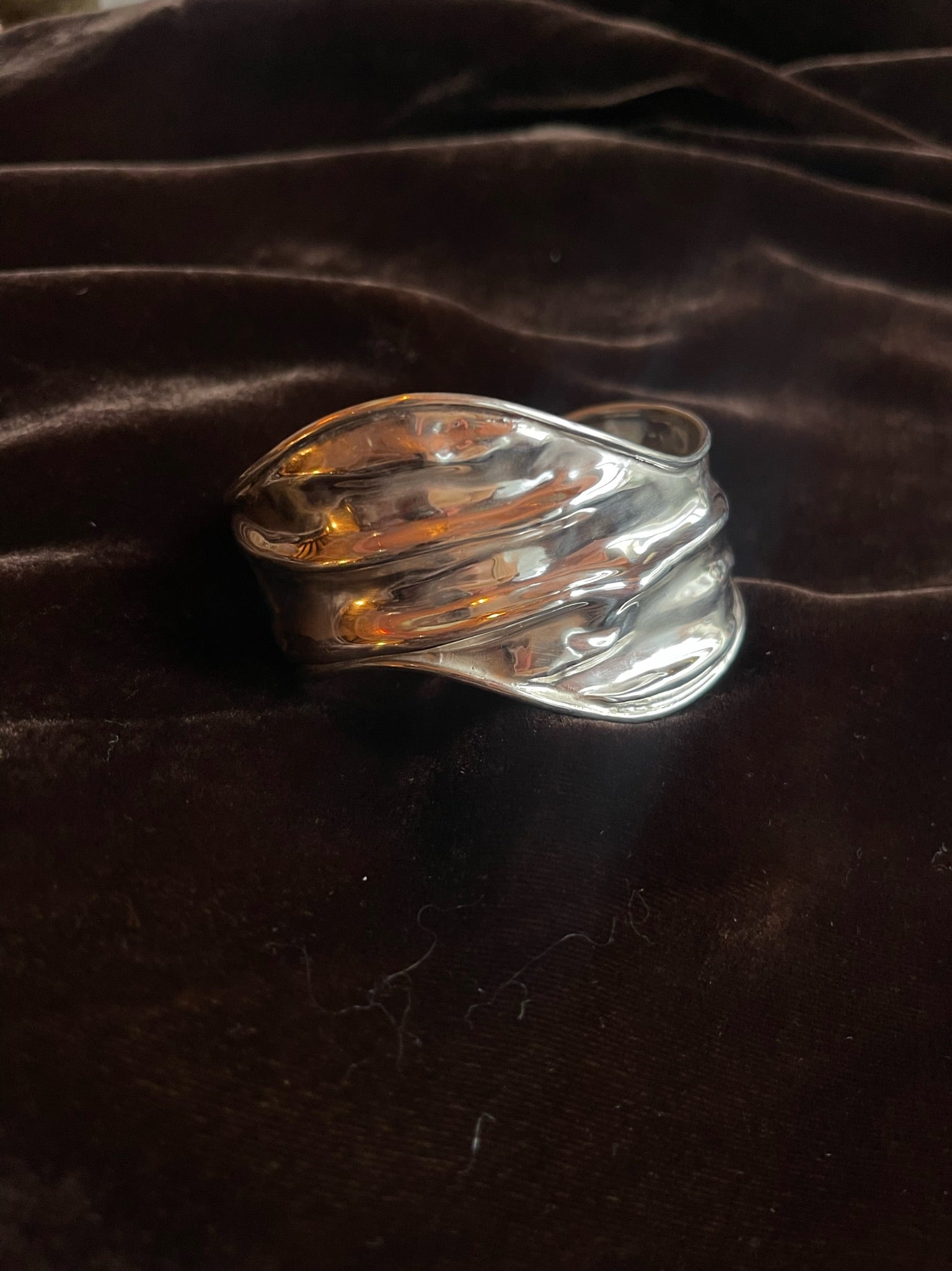 Abstract Silver Bracelet Cuff