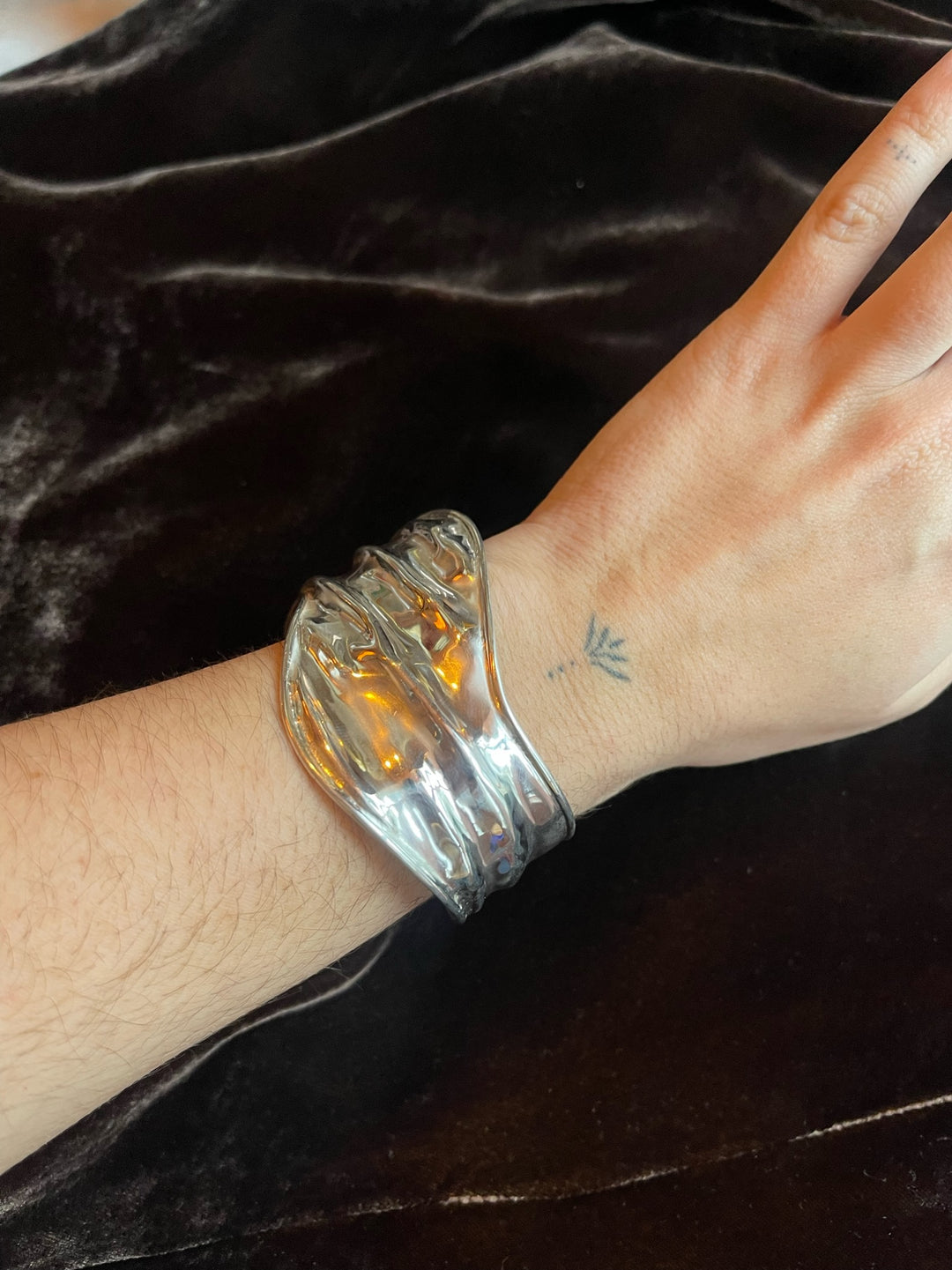 Abstract Silver Bracelet Cuff