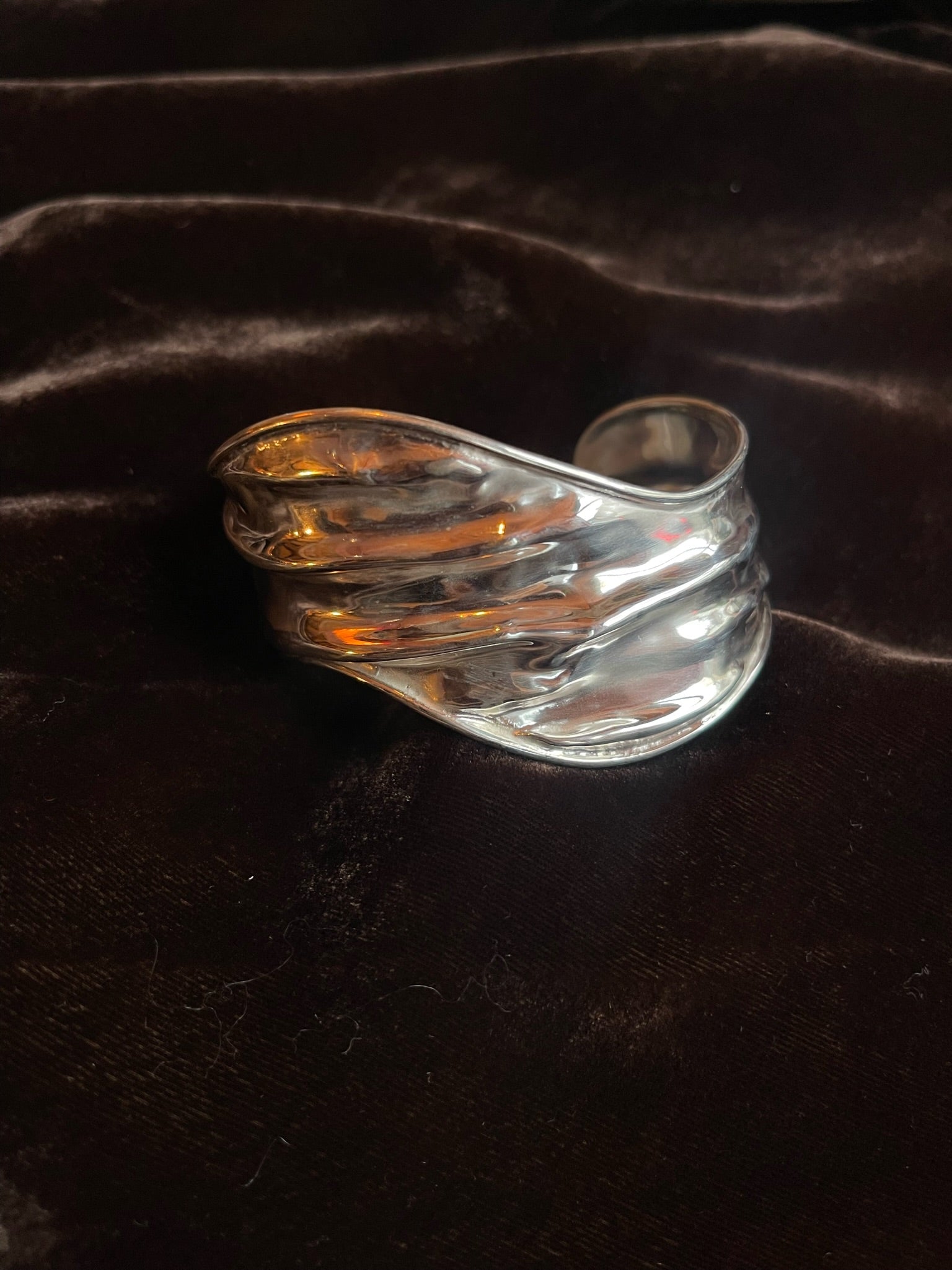 Abstract Silver Bracelet Cuff