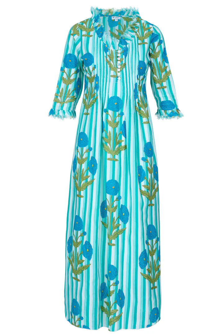 Cotton Annabel Maxi Dress • Turquoise Marigold