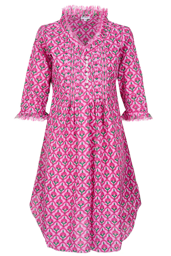 Cotton Annabel Tunic • Pink &amp; Green Morrocan