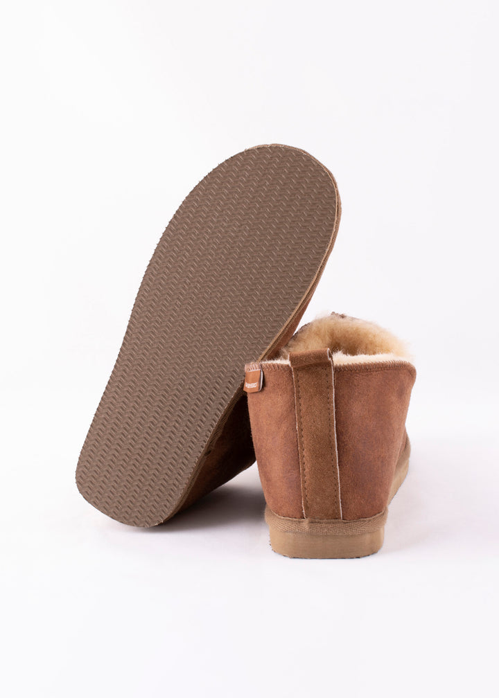 Annie Sheepskin Booties Slippers - Antique Cognac