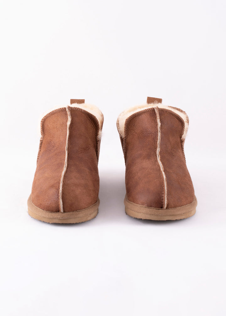 Annie Sheepskin Booties Slippers - Antique Cognac
